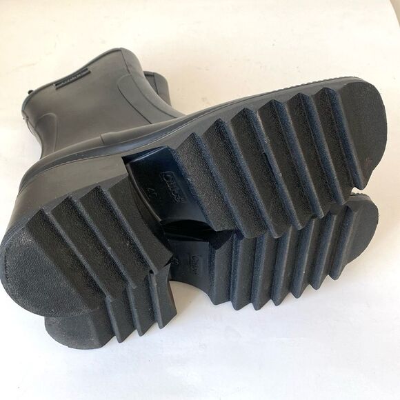 Chloé Black Rubbers Rain Boots EU 40 US 9 Urban Edgy Chunky Goth Grunge Runway - Picture 12 of 16